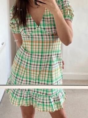 Never Fully Dressed NWT green gingham check so cute!!